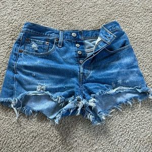 501 Levi High Waisted Shorts